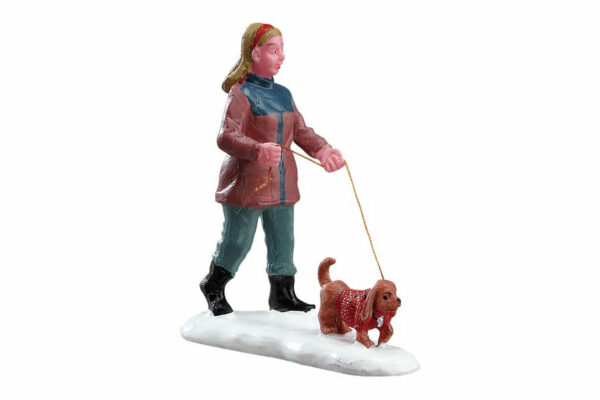 Mujer paseando un perro