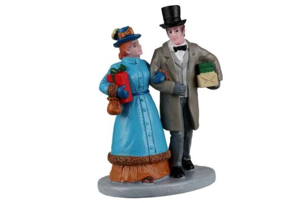 Pareja de compras navideñas Lemax