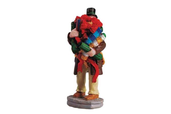 Hombre cargado de regalos Lemax
