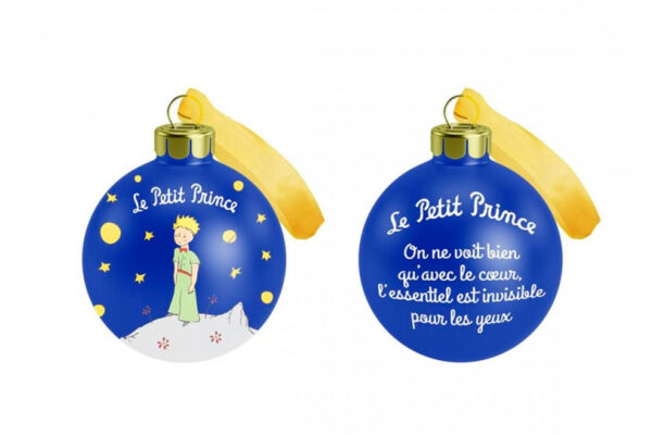 Bola de Navidad "Principito caminando sobre un planeta" Azul