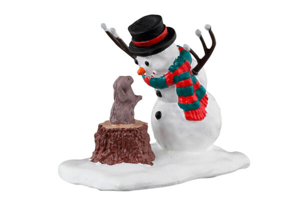 Conejo y muñeco de nieve