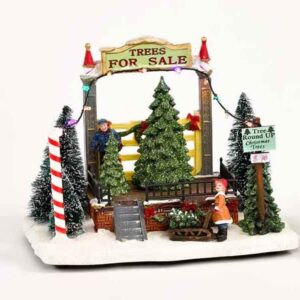 Escena de Navidad "Venta de árboles"