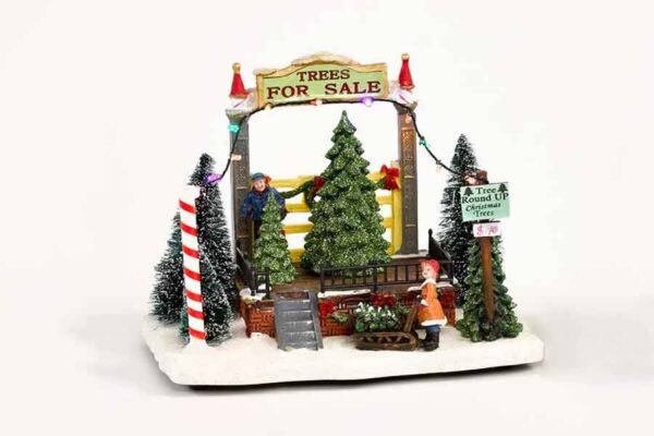 Escena de Navidad "Venta de árboles"