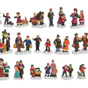 Set 24 Figuras para pueblo de Navidad