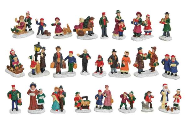 Set 24 Figuras para pueblo de Navidad